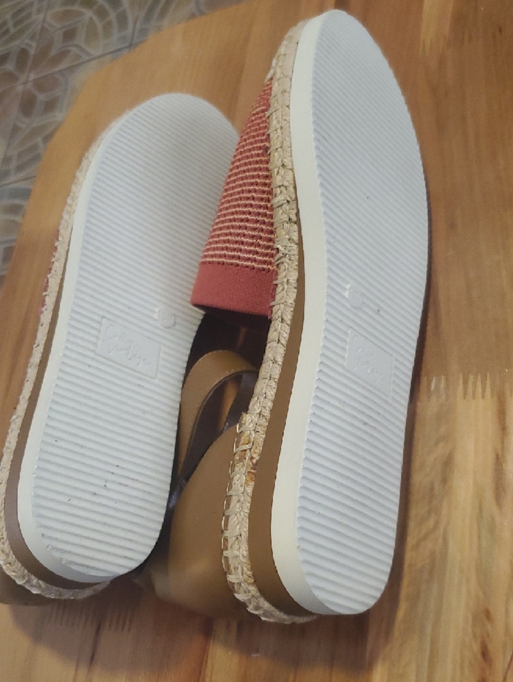 Crown Vintage Coral Pink Espadrille Slingback Flats - Picture 8 of 10